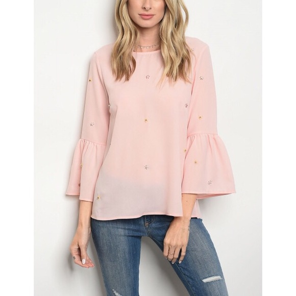 Tops - Pink babydoll blouse